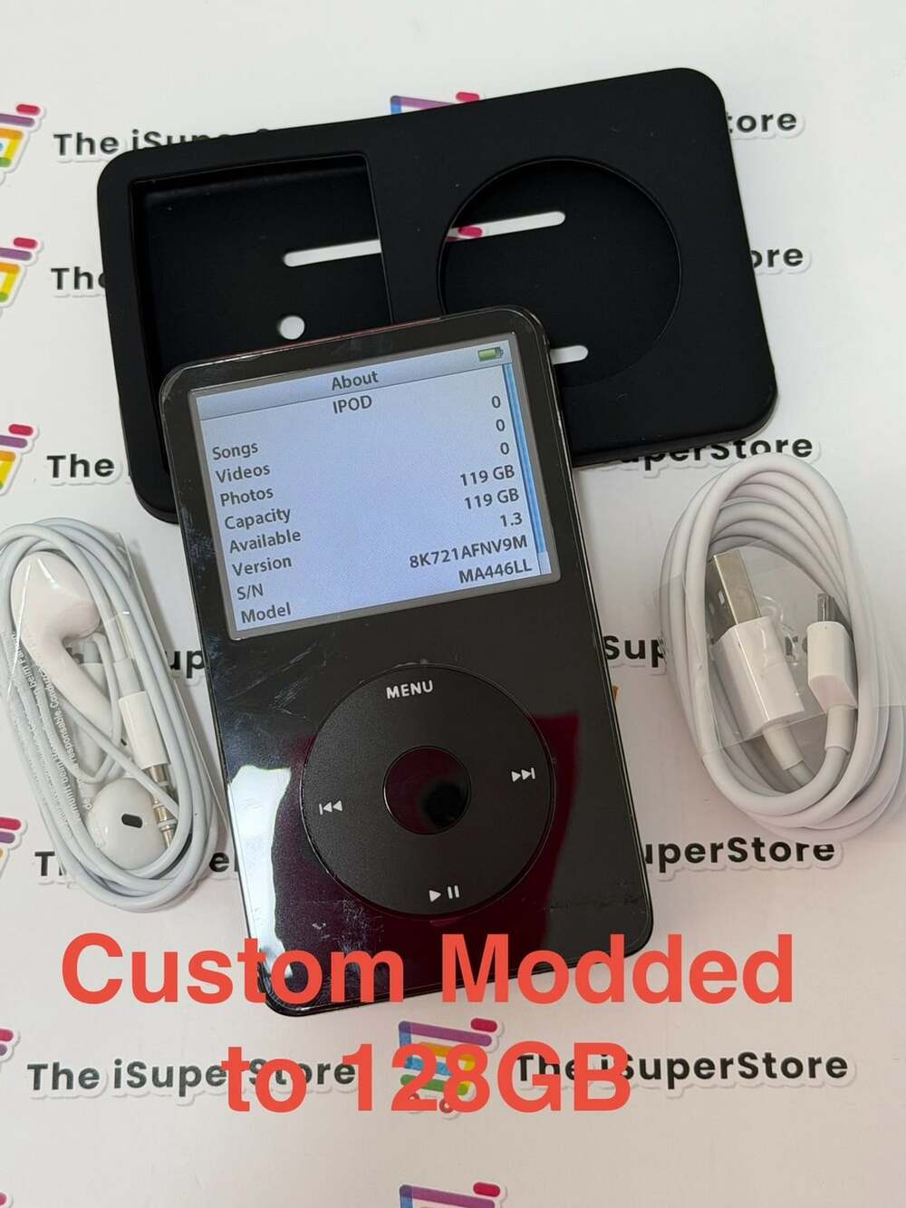 Custom Modded Apple iPod Classic 5th Generation 128GB SSD 1 YR CPS Warranty